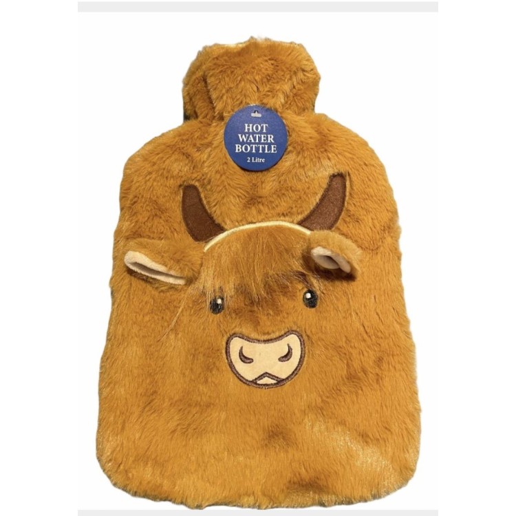 Highland cow 2 litre hot water bottle