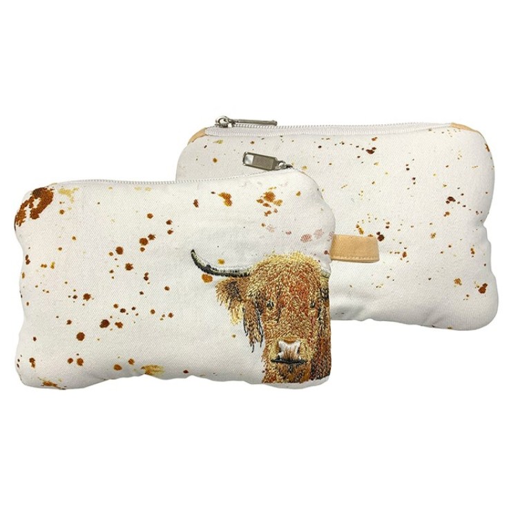 Highland cow cotton purse