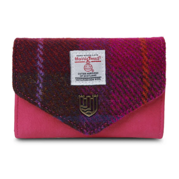 Islander Fuchsia tartan small clasp purse