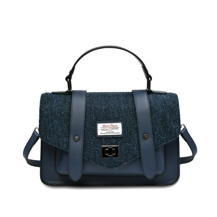 Islander Large Satchel (Navy Herringbone)