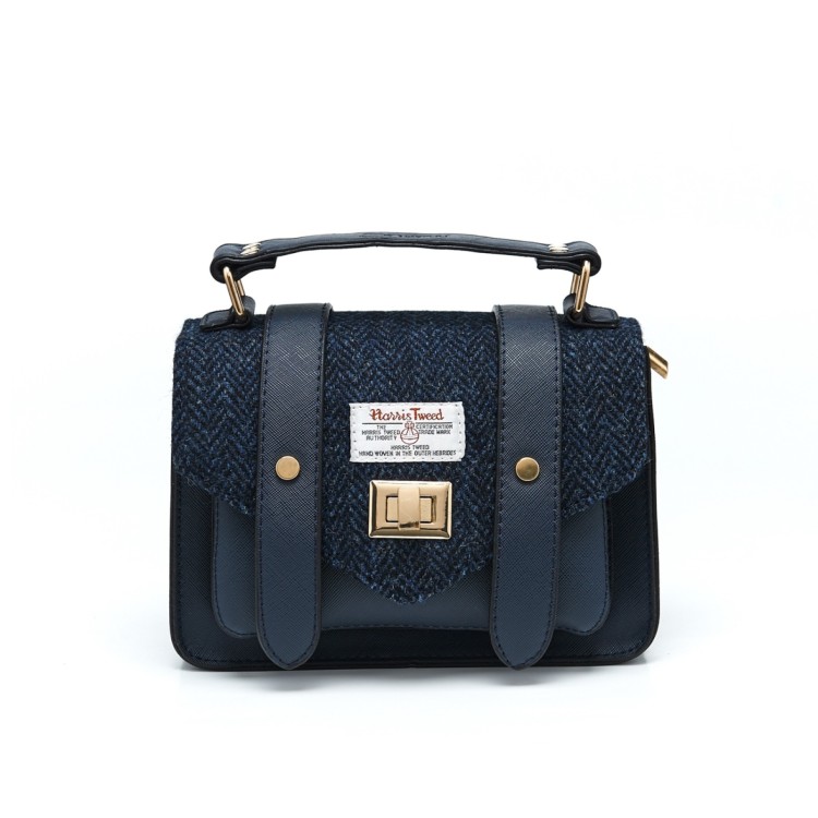 Islander Mini Satchel (Navy Herringbone)