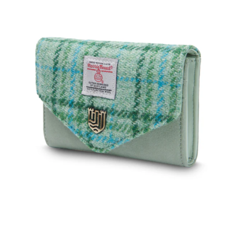 Islander mint tartan small clasp purse