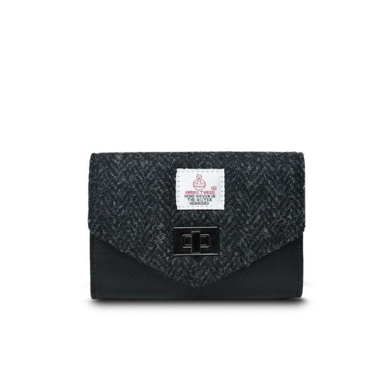 Islander Small Clasp Purse (Black Herringbone)