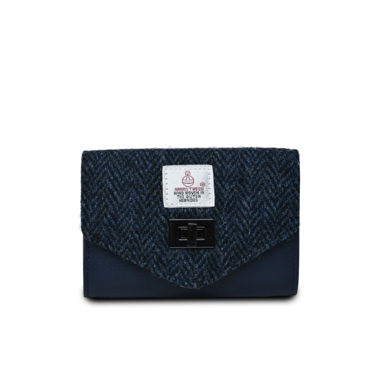 Islander Small Clasp Purse (Navy Herringbone)