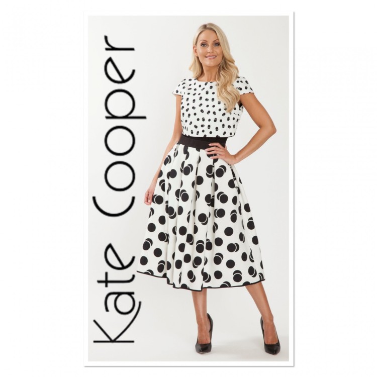 Kate Cooper Black & White spot dress
