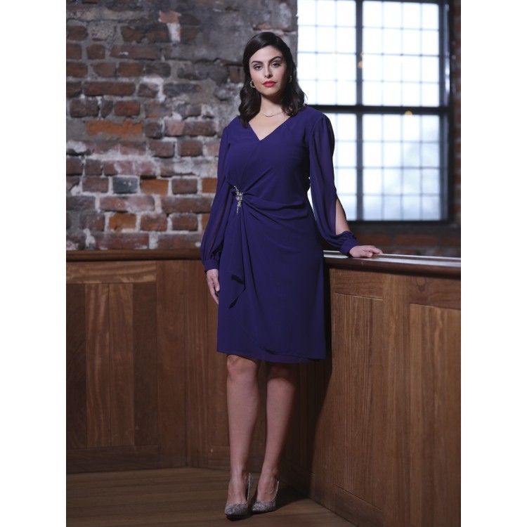 Kirsten Krog purple dress with sleeves