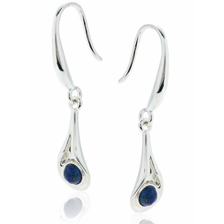 Lapis Lazuli silver plated suspended earrings