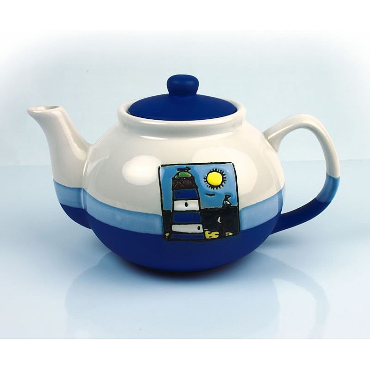 Lighthouse teapot blue/white