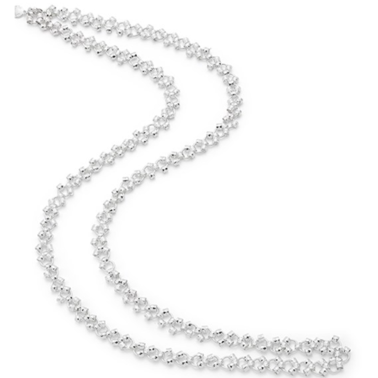 Long Silver plated Shimmer Necklace