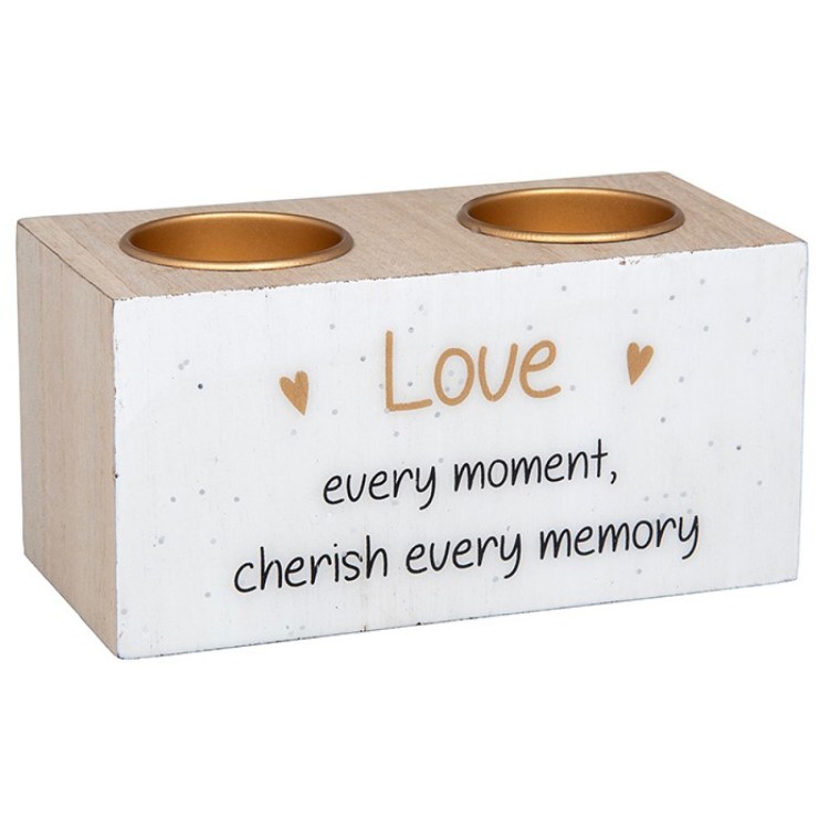 Love double tealight candle holder