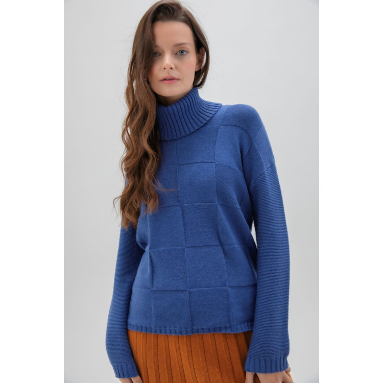 Marble  sweater with detachable snood