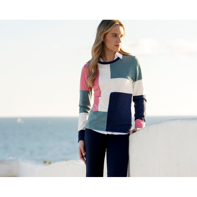 Marble abstract print sweater
