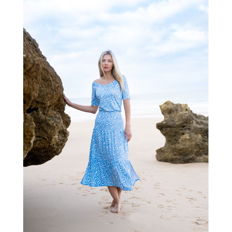 Marble powder blue & white skirt