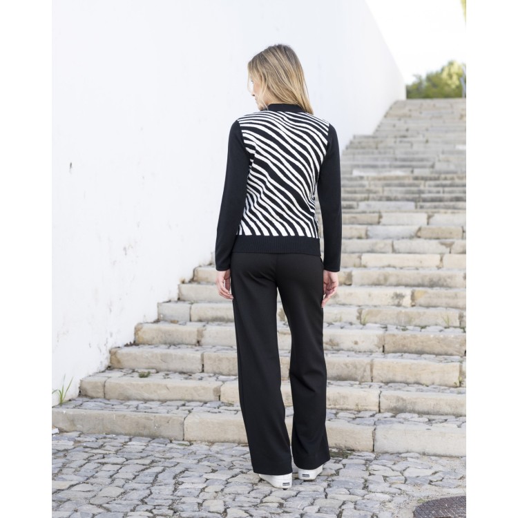 Marble Black and White animal print cardigan