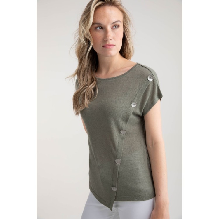 Marble button detail top