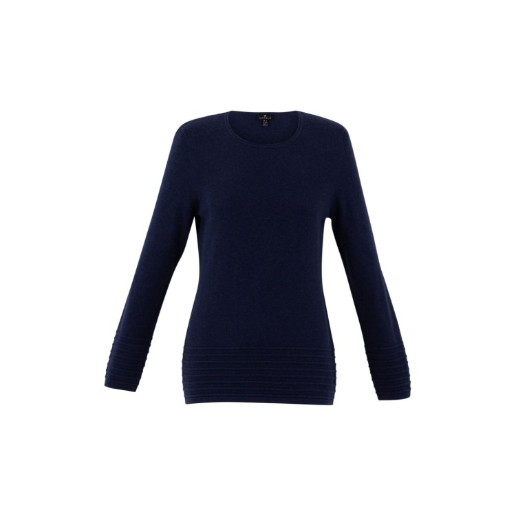 Marble navy round neck sweater