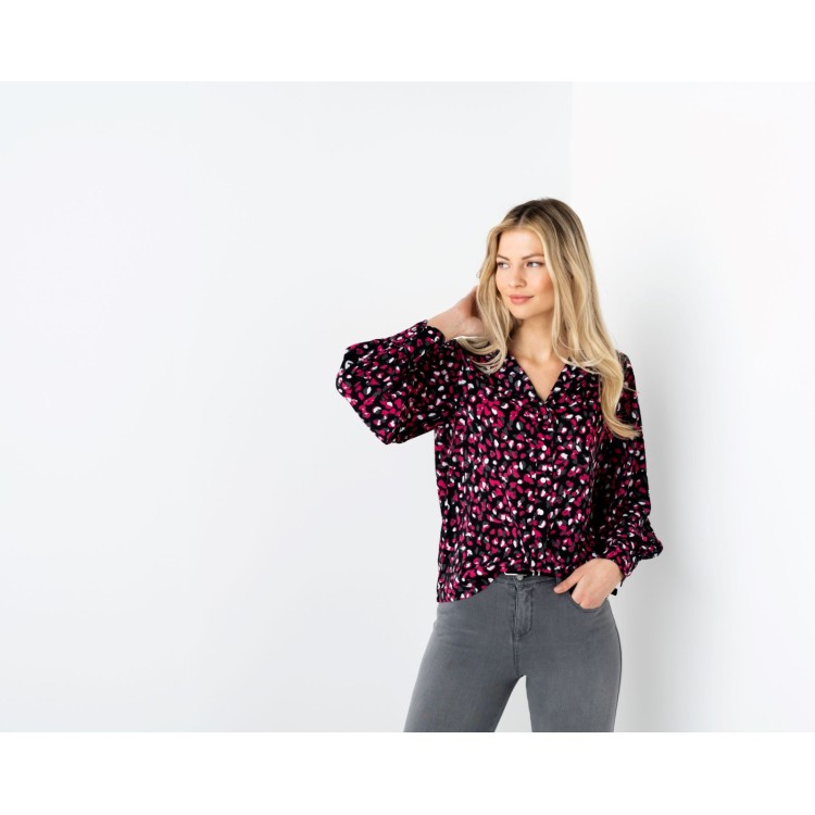 Marble pink & black mix blouse