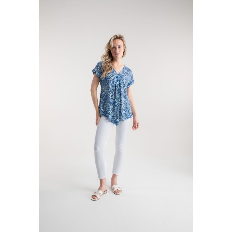 Marble printed tunic top