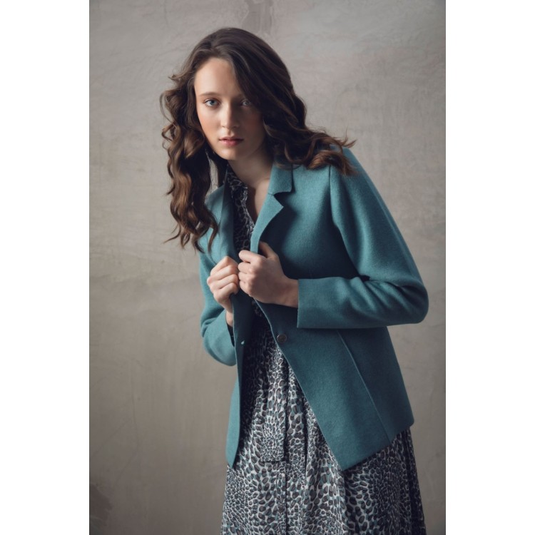 Marble sea foam knitted jacket