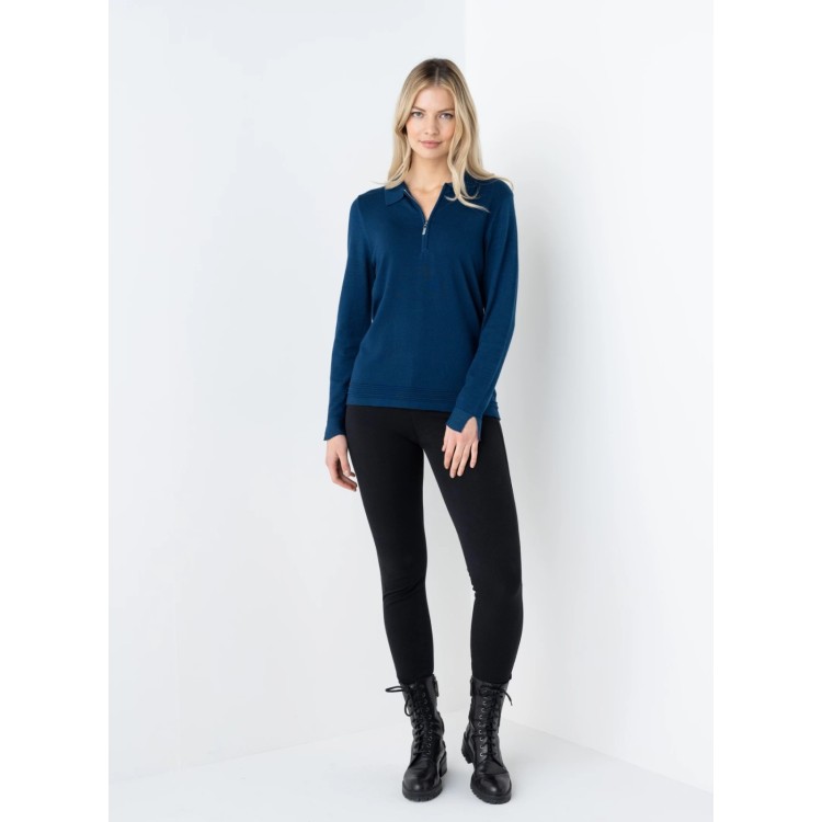 Marble polo shirt style sweater