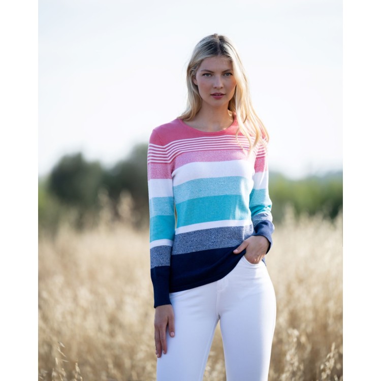Marble stripe cotton sweater