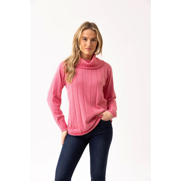 Marble stripe detail cowl neck 