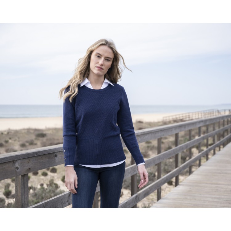 Marble sweater with detachable cowl neck 