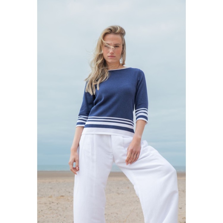 Marble boat neck  sweater
