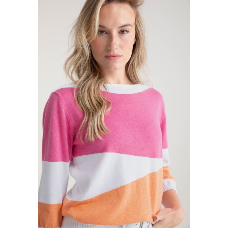 Marble three quarter sleeve sweater