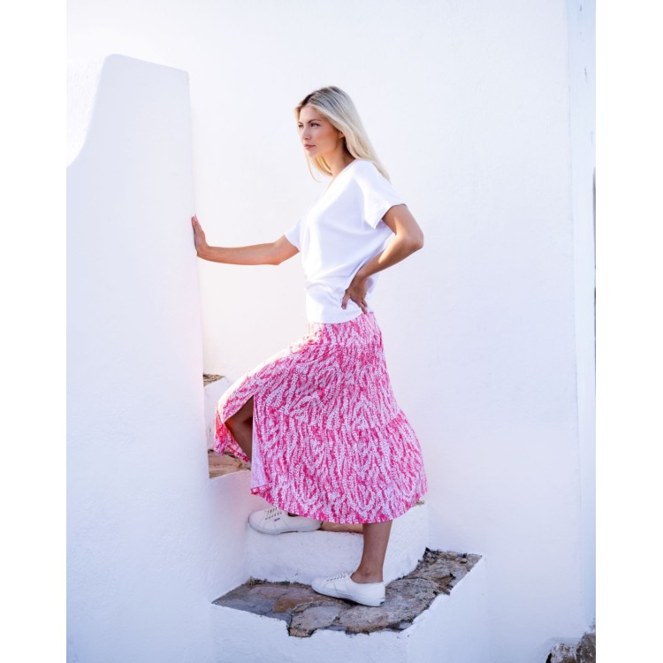 Marble watermelon & white print skirt