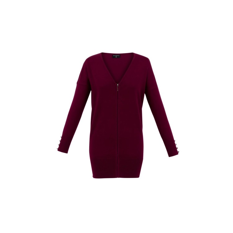 Marble zip front cardi