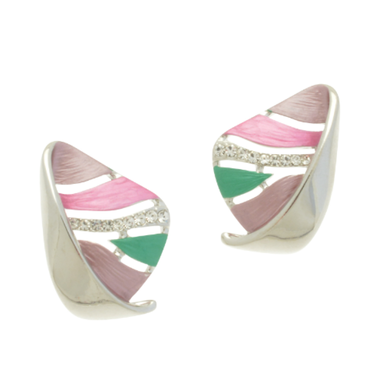 Miss Milly green & pink earrings