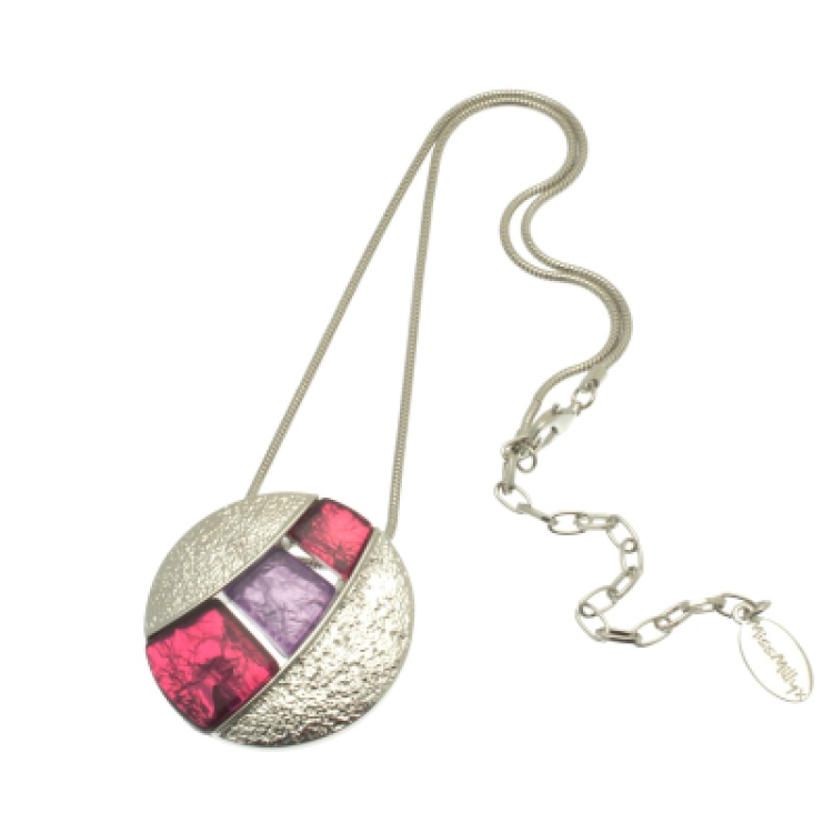 Miss Milly pink, purple and silver necklace