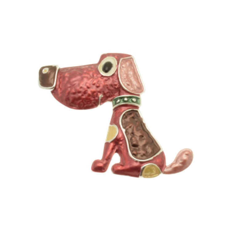 Miss Milly Red Dog Brooch