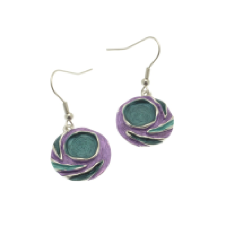Miss Milly  Green Purple and teal earing