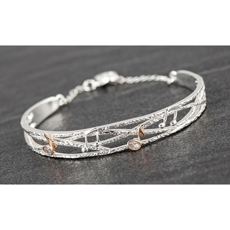 Music Collection Two Tone Notes Bracelet