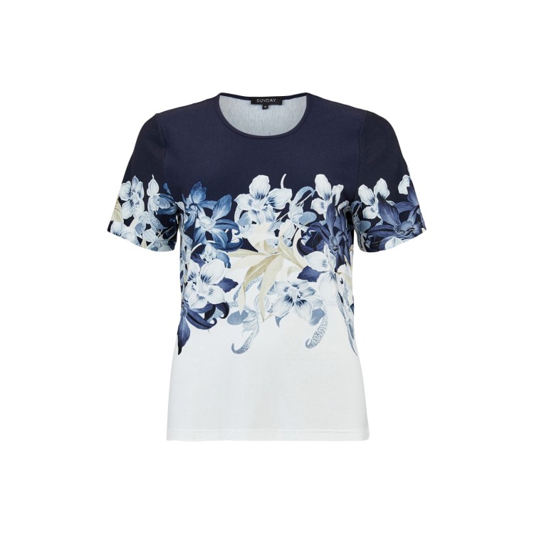 Navy floral print t-shirt