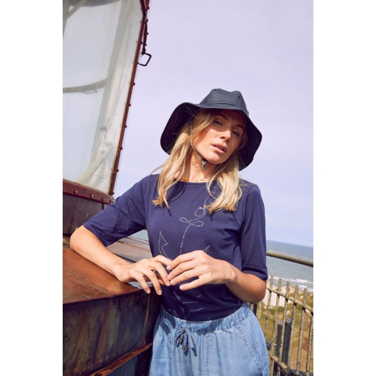 Navy sequin anchor t-shirt