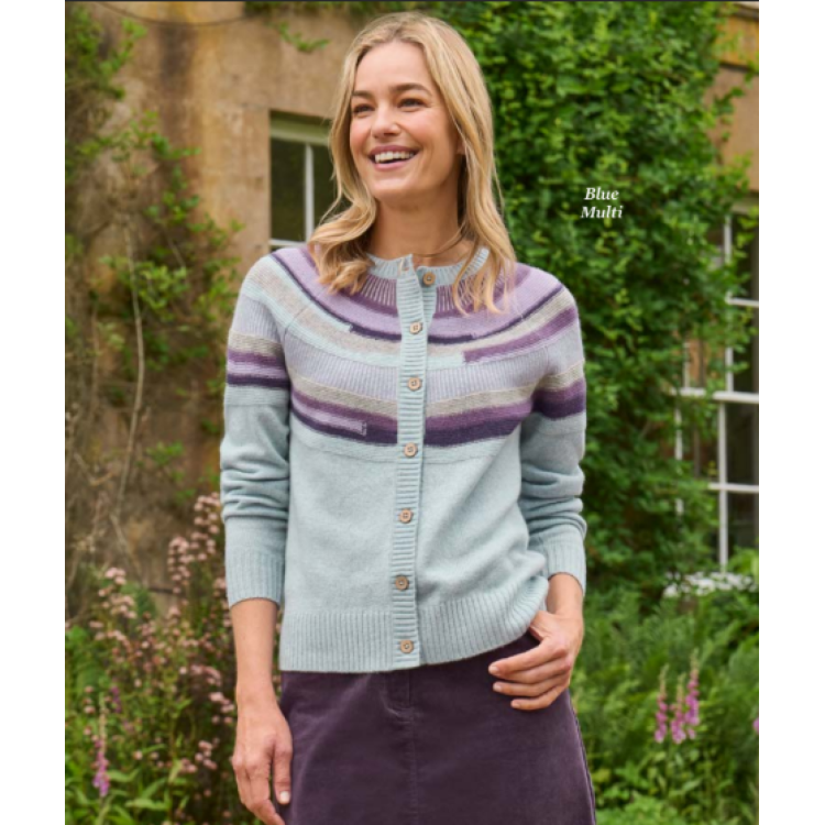Offset yoke cardigan