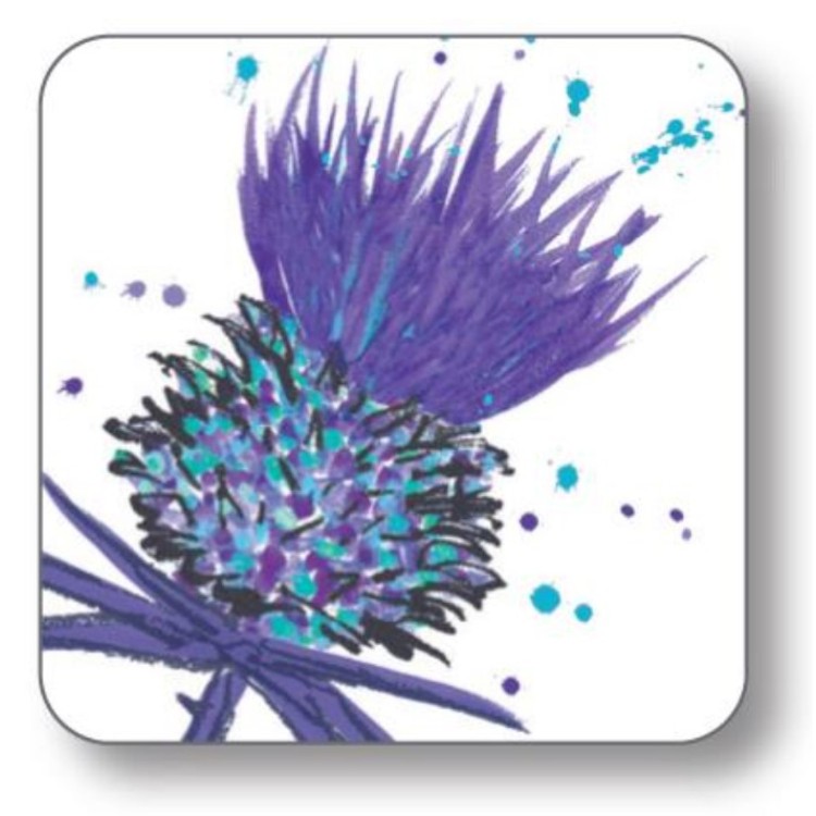 Purple thistle coaster