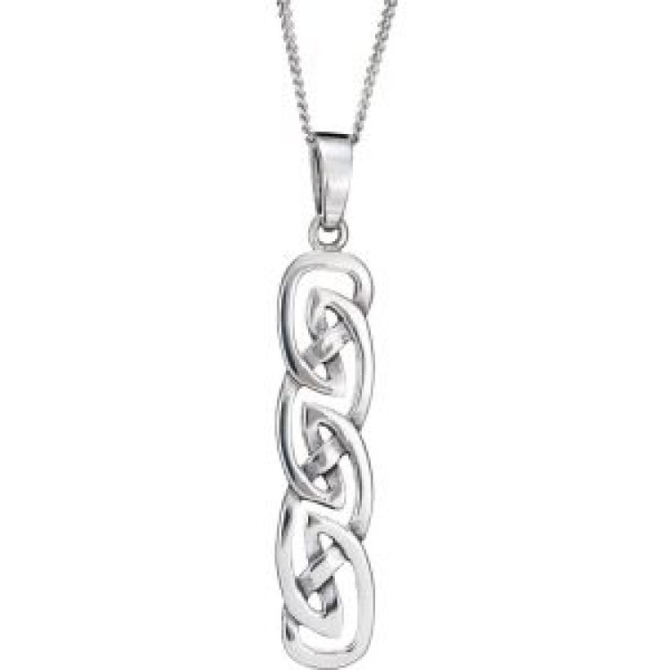 Toucan Sterling Silver Rectangle Celtic weave Necklace 5894