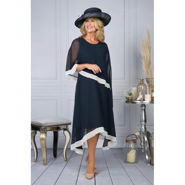 Richard Designs (Hibiscus) Chiffon Layered Dress