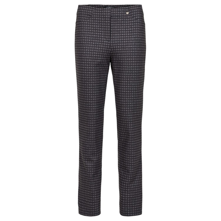 Robell black & grey check Bella trouser