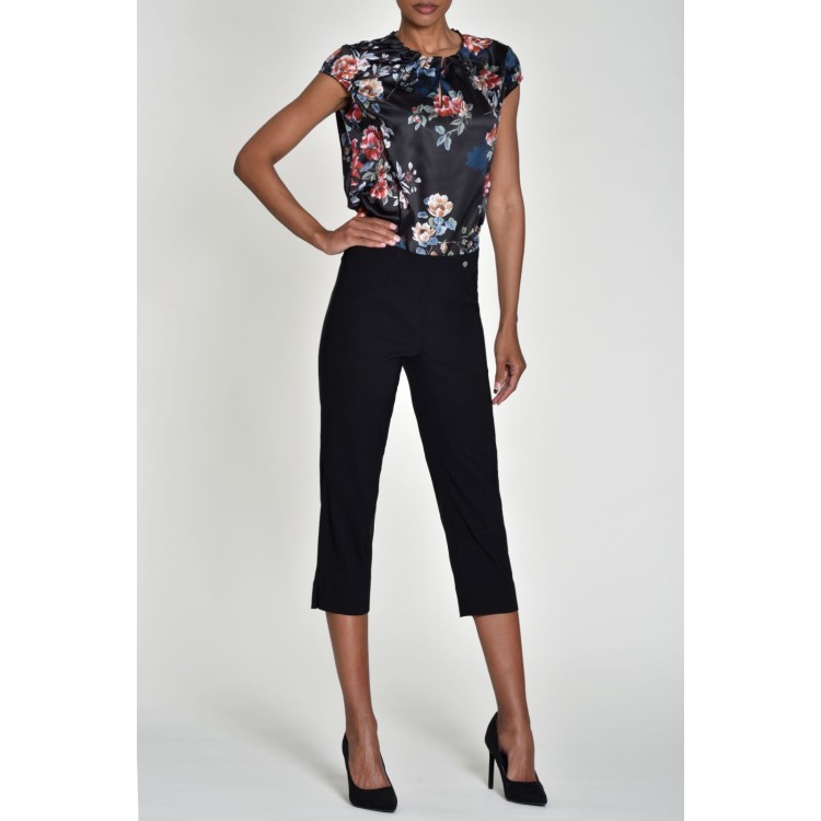 Robell Marie Black Crop Trousers