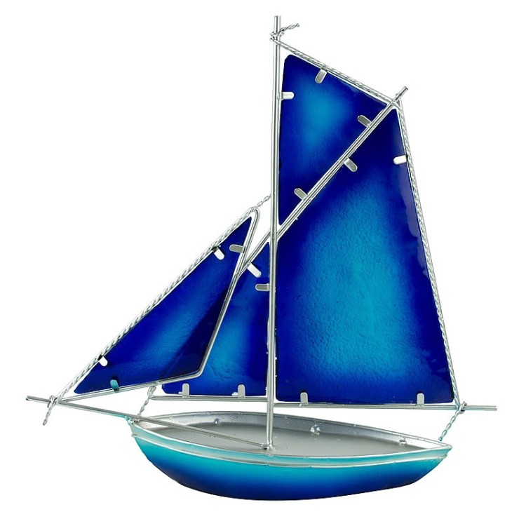 Sailboat art glass 30cm