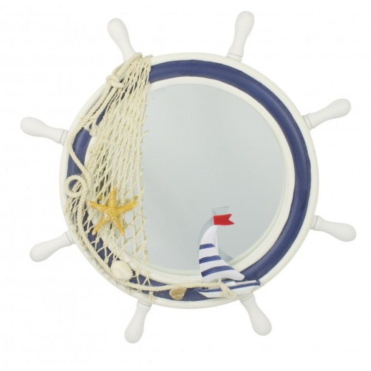 Ships wheel mirror 