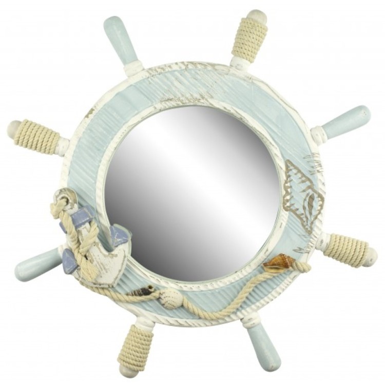 Ships wheel mirror