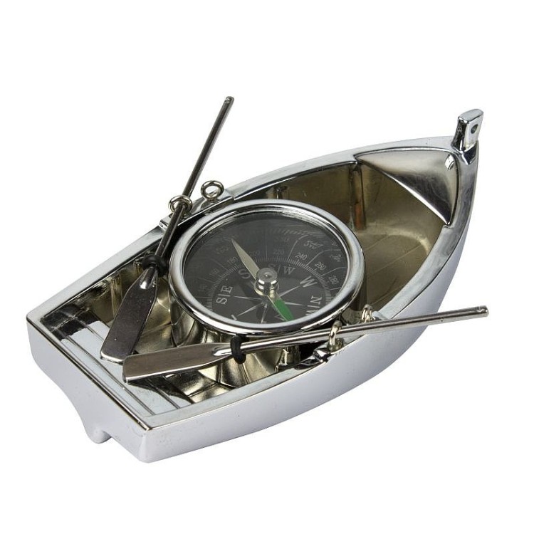 Silver boat compass