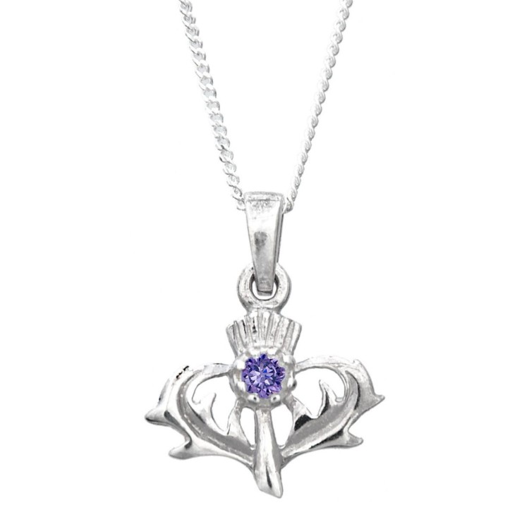 Silver thistle necklace 5749