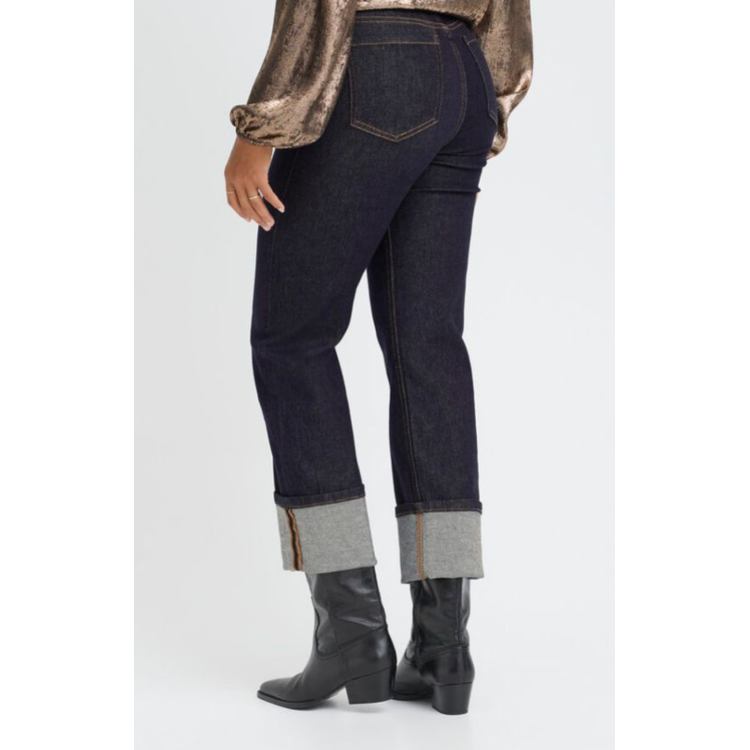 Sorbet Straight Leg Jeans with deep turnup